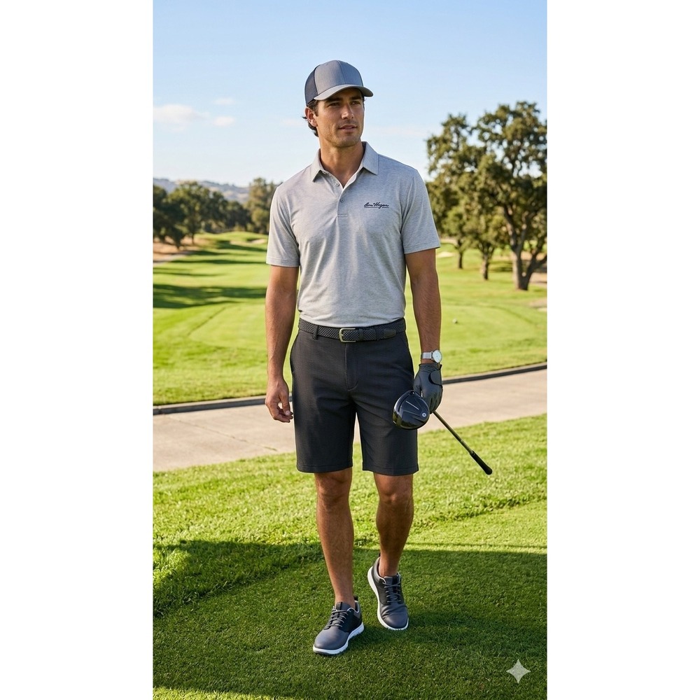 Ben Hogan Men's 32 Gray Striped Golf Shorts Resortwear Golf Lifestyle Casual